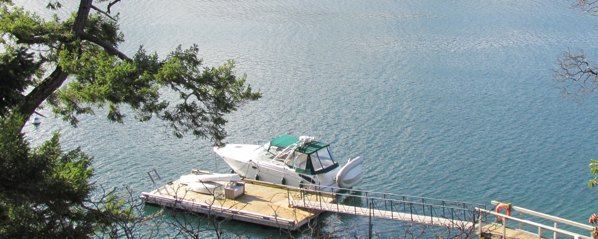 Ainslie Point Cottage vacation rental with boating dock with ocean views on Pender Island